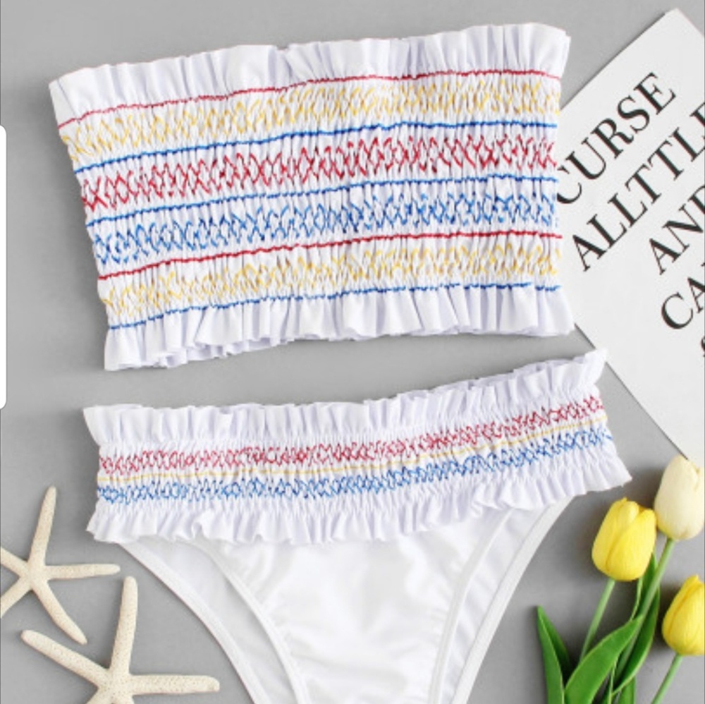 Ruched Bandeau Bikini Set